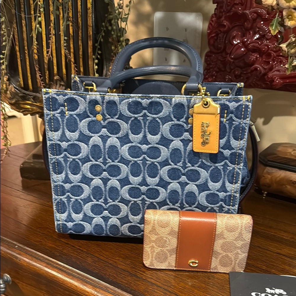 Coach Rogue 25 denim with wallet